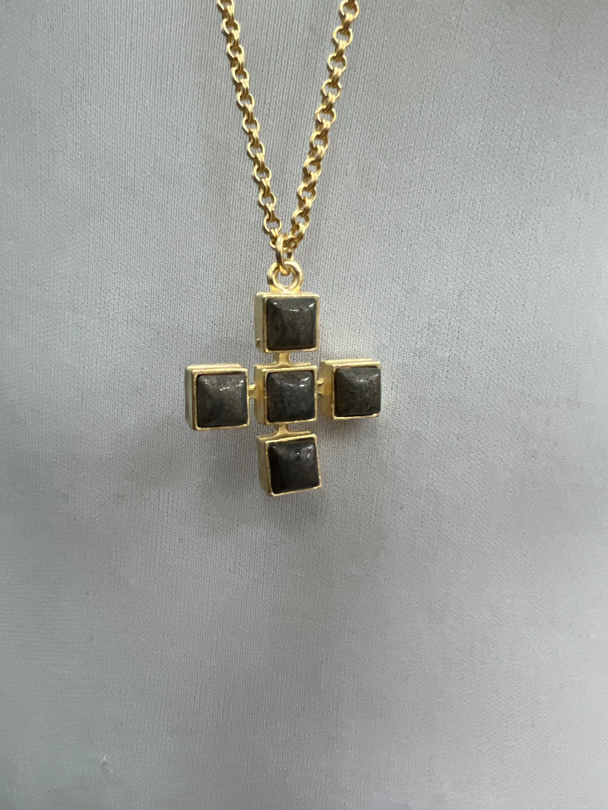 WD Large Stone Cross Necklace