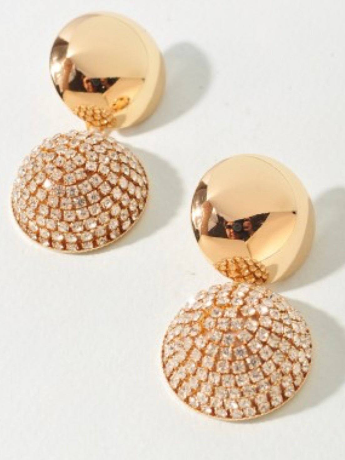 Rhinestone Disc Drop Earring