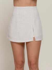 Tweed Skort with Front Slit