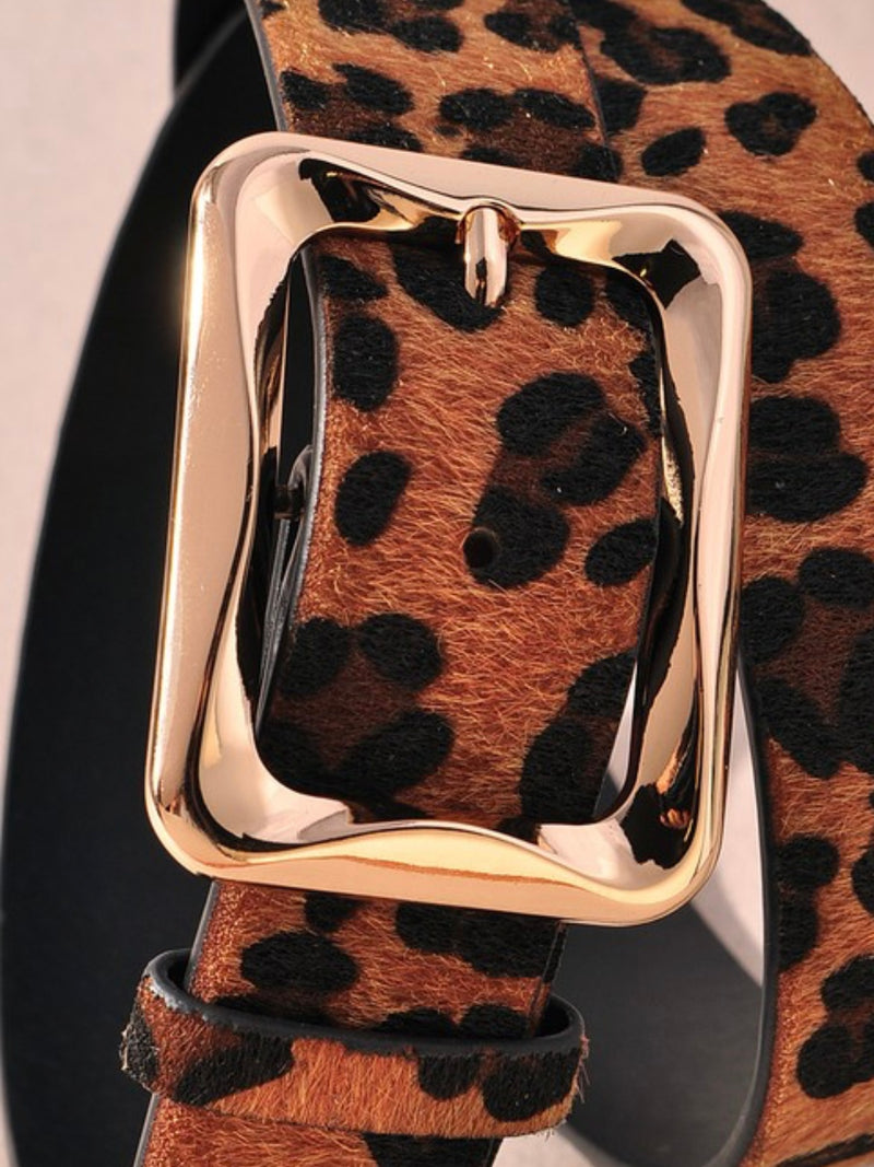 Leopard Angled Buckle Belt