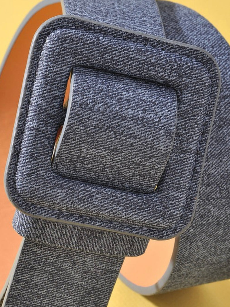 Denim Square Buckle Belt
