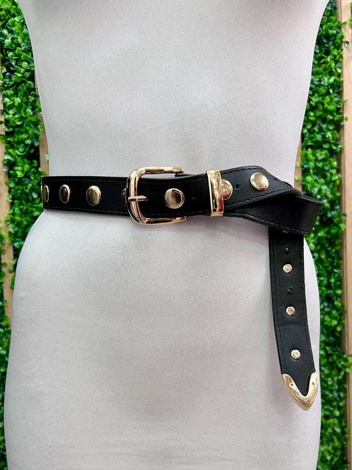 Ring Detail Studded Belt