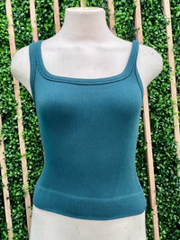 Ribbed Square Neck Basic Top