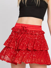 Sequin Ruffle Skort