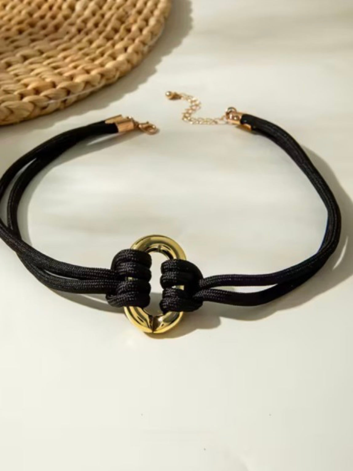 Gold Hoop Rope Necklace