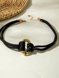 Gold Hoop Rope Necklace