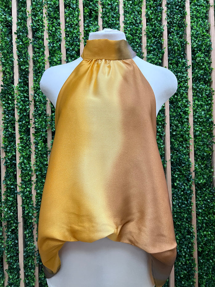 Dressy Halter Ombre Satin Top