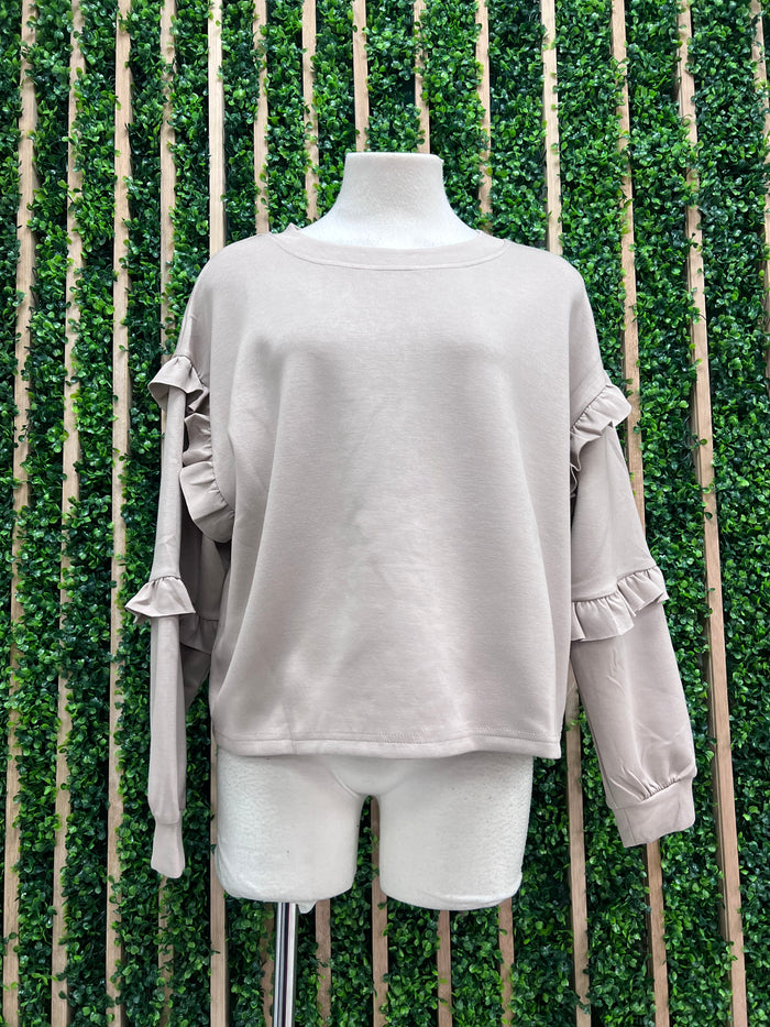 Ruffle Detail Modal Sweater