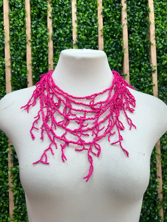 Multi Beads Coral Necklace