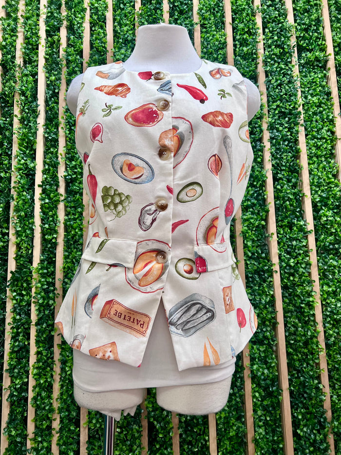 French Lunch Motif Vest