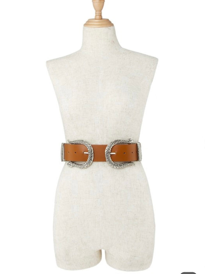 Wide Double Snake Elastic Belt