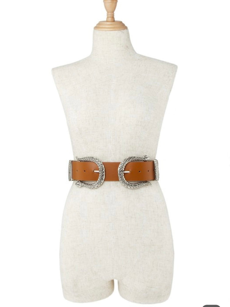 Wide Double Snake Elastic Belt