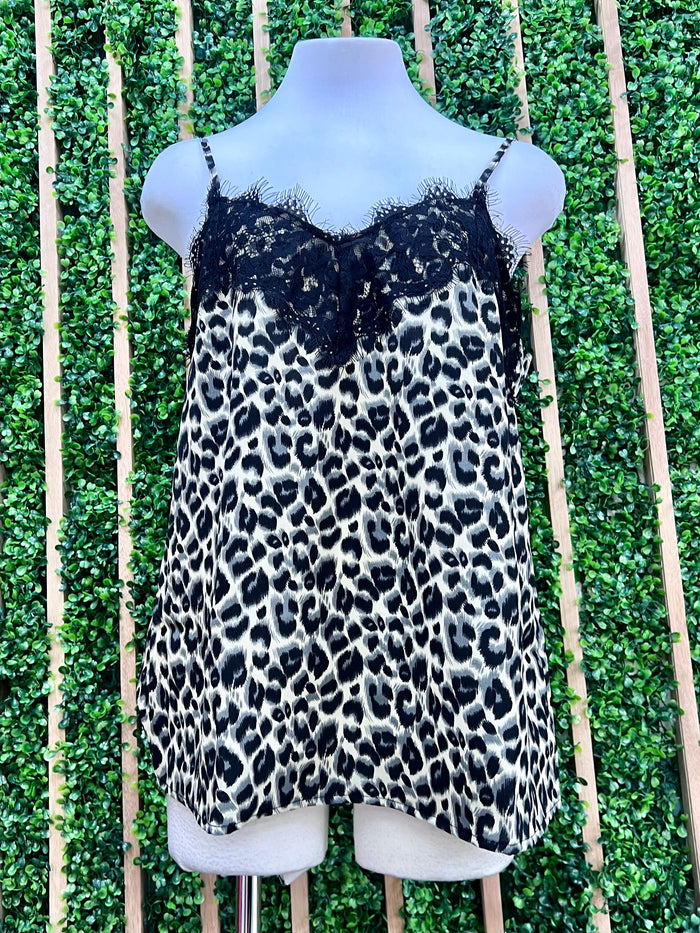 Leopard Lace Detail Cami