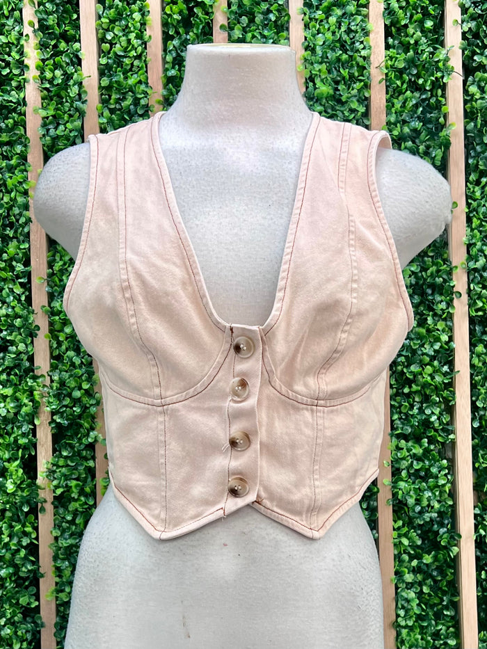 Cream Vest Top