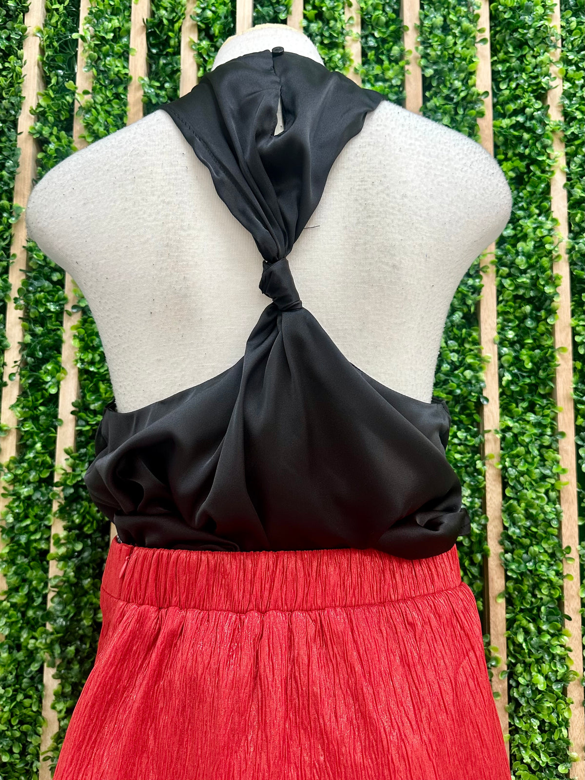 Satin Twist Halter Neck Top