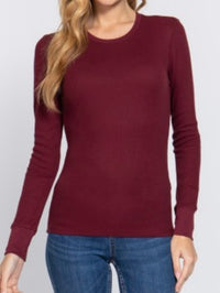 Everyday Long Sleeve Waffle Thermal Long Sleeve Top