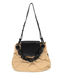 Chain Detail Puffy Nylon Crossbody