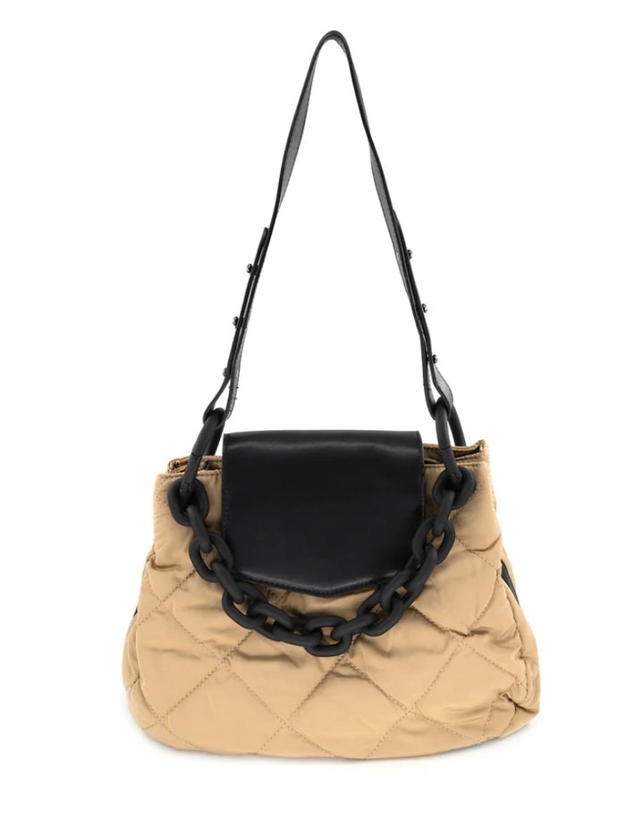 Chain Detail Puffy Nylon Crossbody