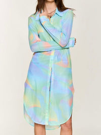 Mesh Tie Dye Button down Tunic