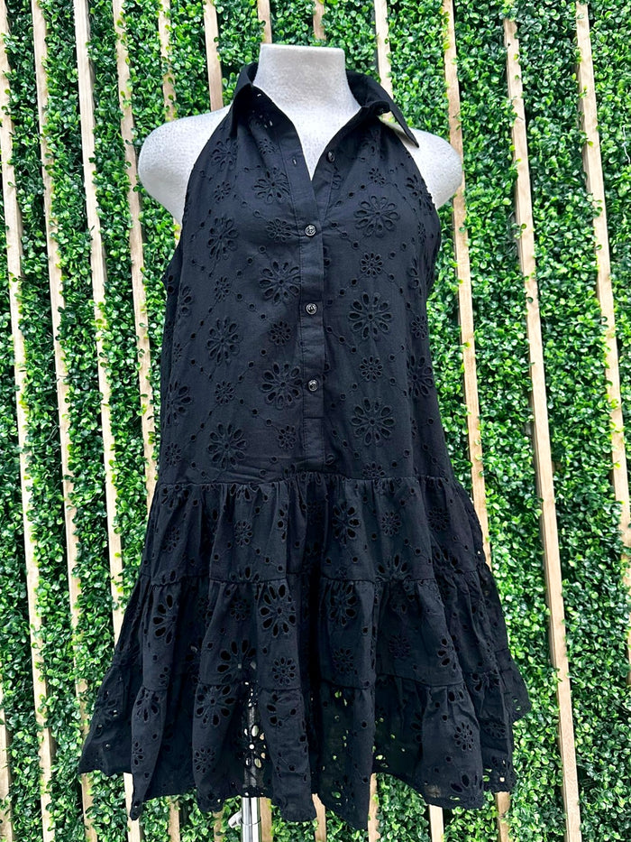 Eyelet Tiered Short Dress