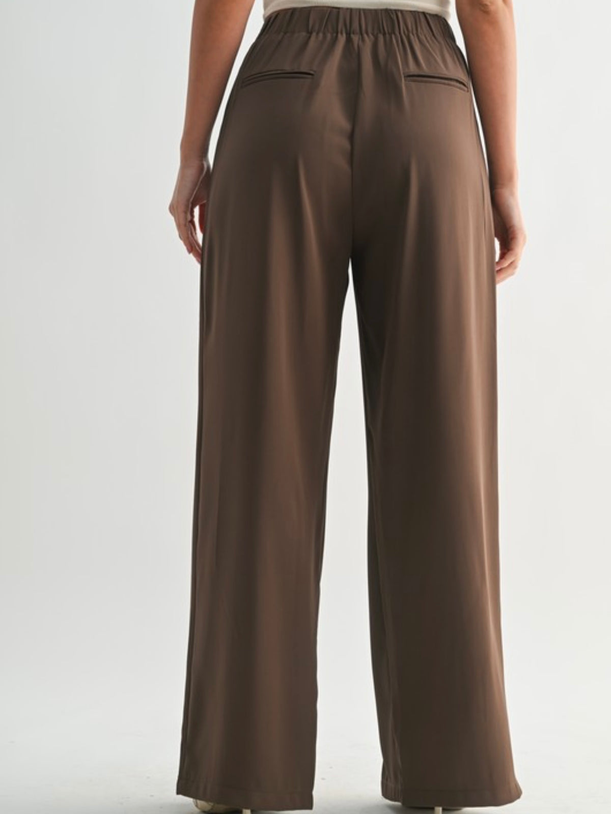 Mocha High Waist Pleated Pants