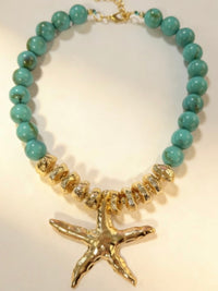 Turquoise Starfish Statement Necklace