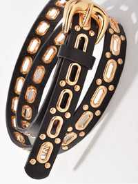 Metal Oval Details Belt