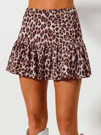 Brown Leopard Bubble Skort