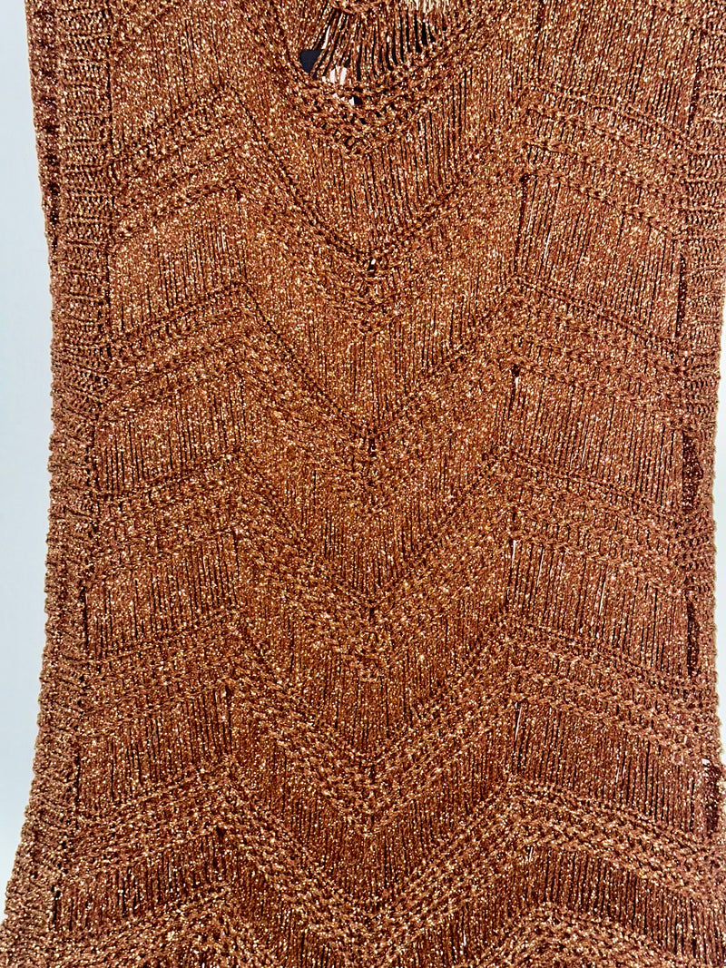Metallic lurex Fringe Short Dress