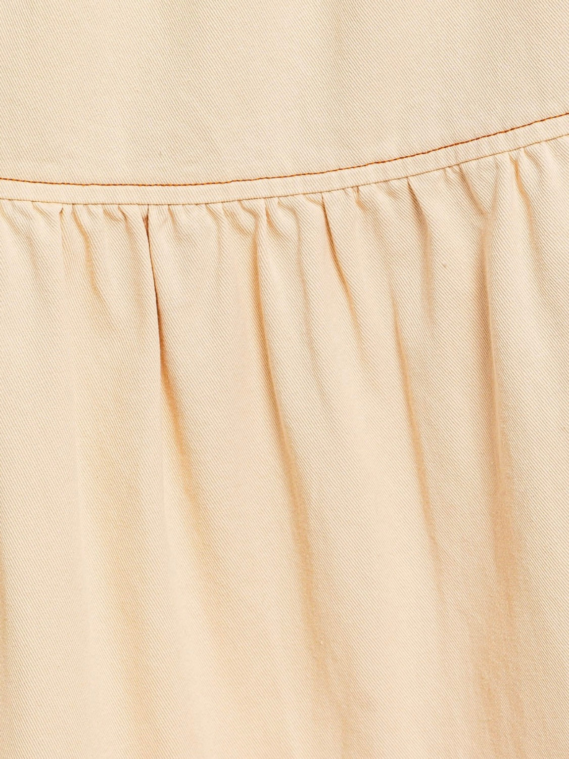 Cream Tiered Denim Midi Skirt