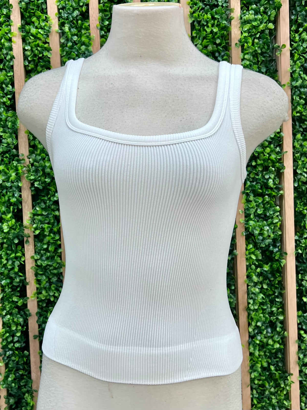 Ribbed Square Neck Basic Top