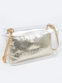 Clear Insert Detail Stadium Bag – Transparent Crossbody Purse Collection
