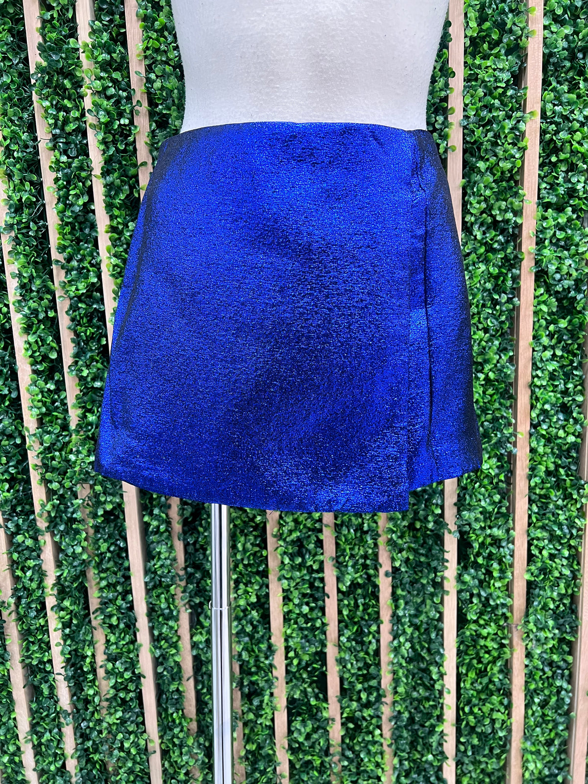 Blue Side Slit Skort