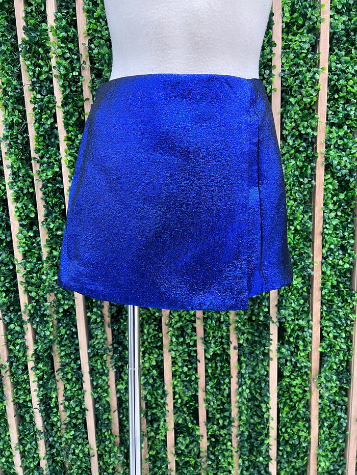 Blue Side Slit Skort