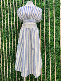 Blue Striped Midi SKIRT set