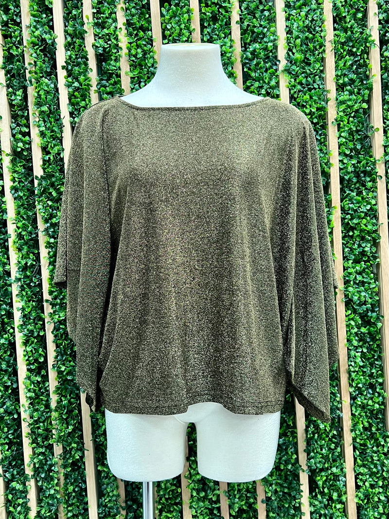 Black Gold Round Neck Top