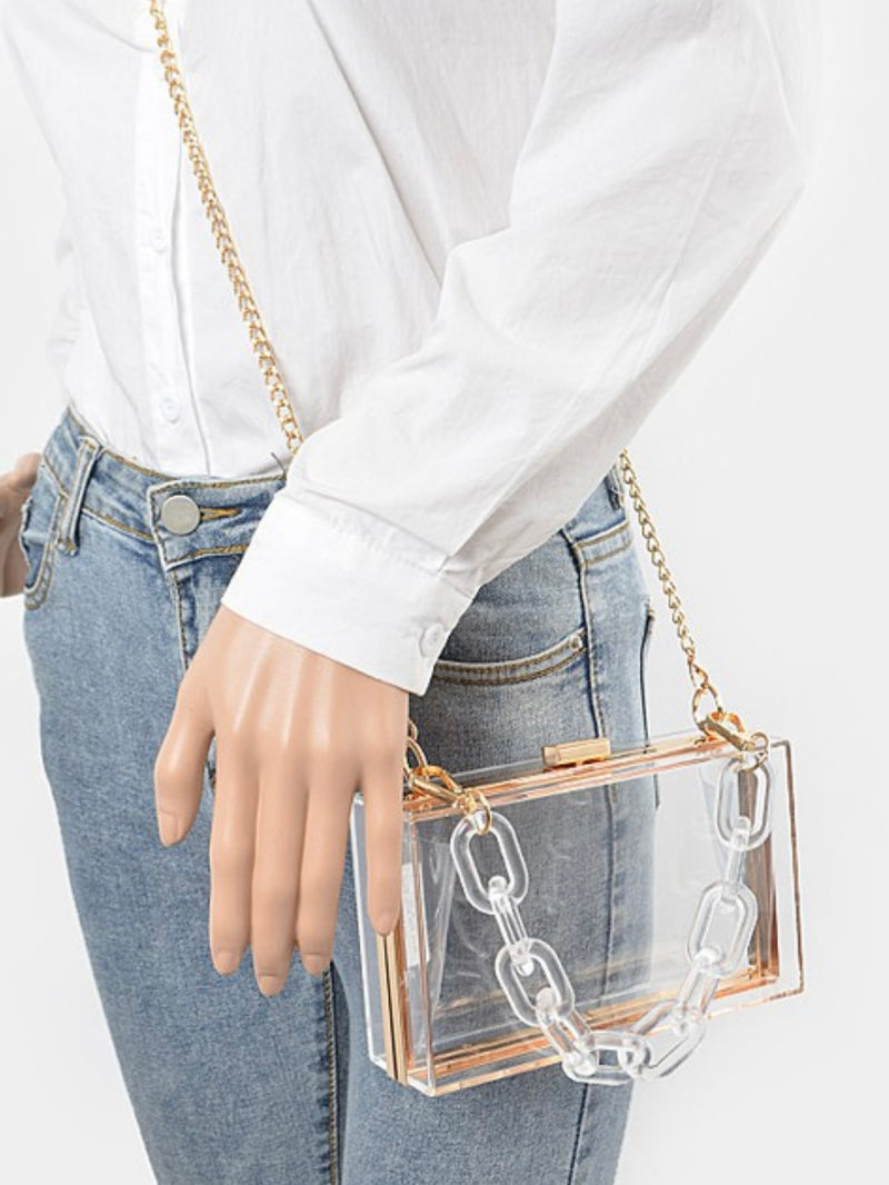 Plastic Link Clear Crossbody Bag