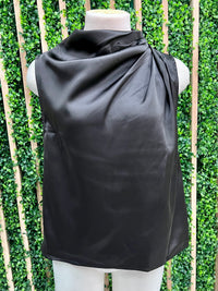 Satin Cowl Neck Sleeveless Blouse