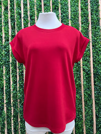 Cap Sleeve Sleevess Ribbed Shirt