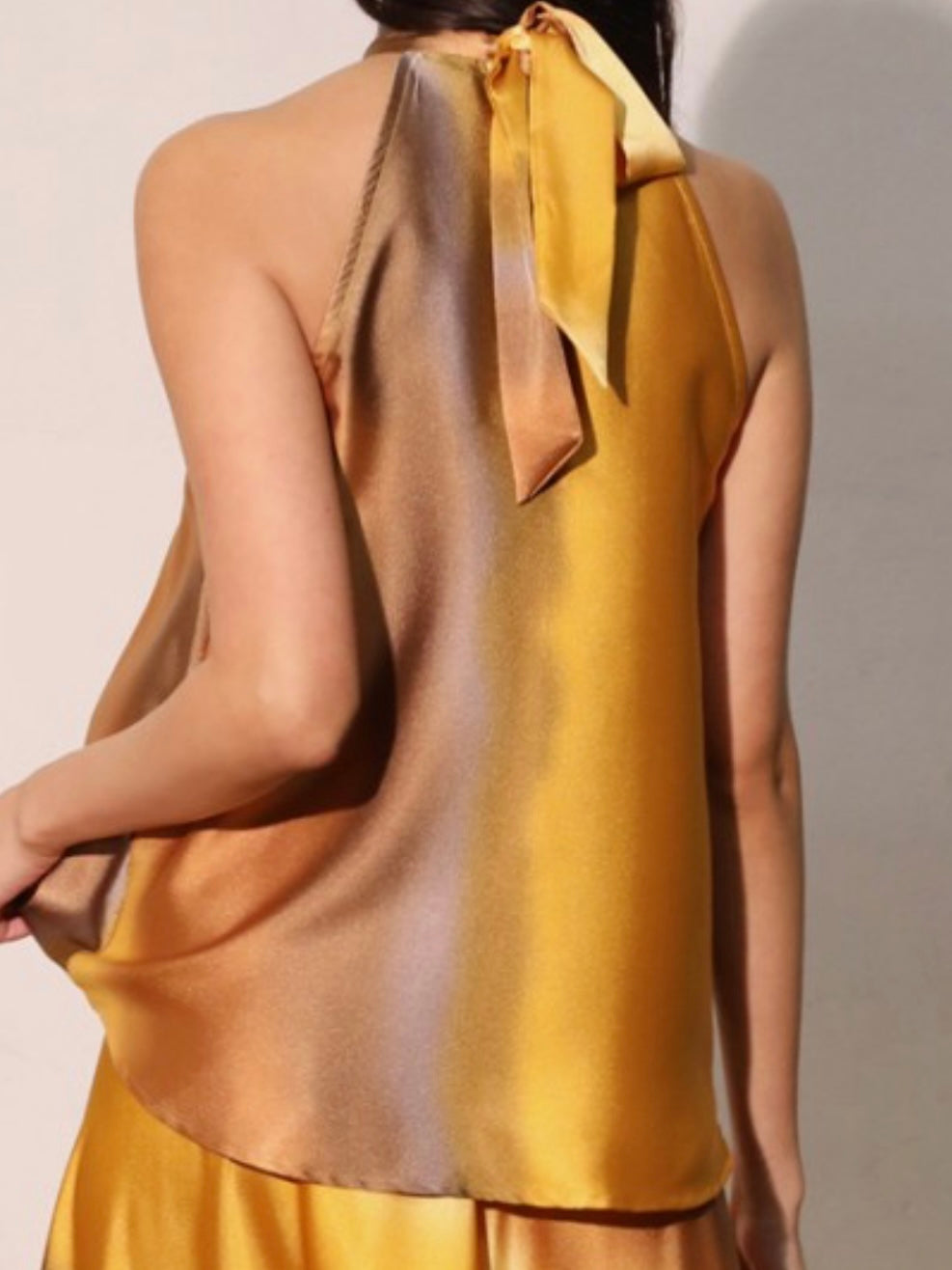 Dressy Halter Ombre Satin Top