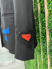 Black Embroidered Blazer