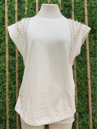 Shoulder Studded Muscle Tee