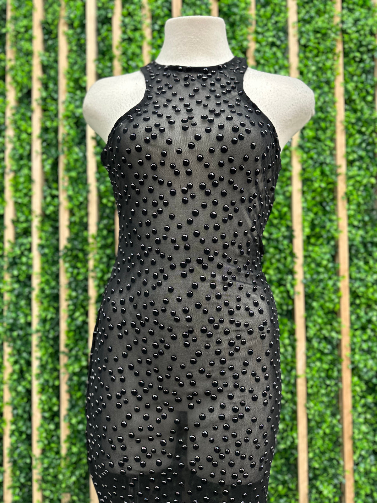 Black Glitter Dots Mesh