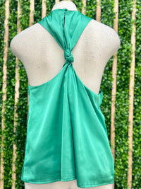 Satin Twist Halter Neck Top