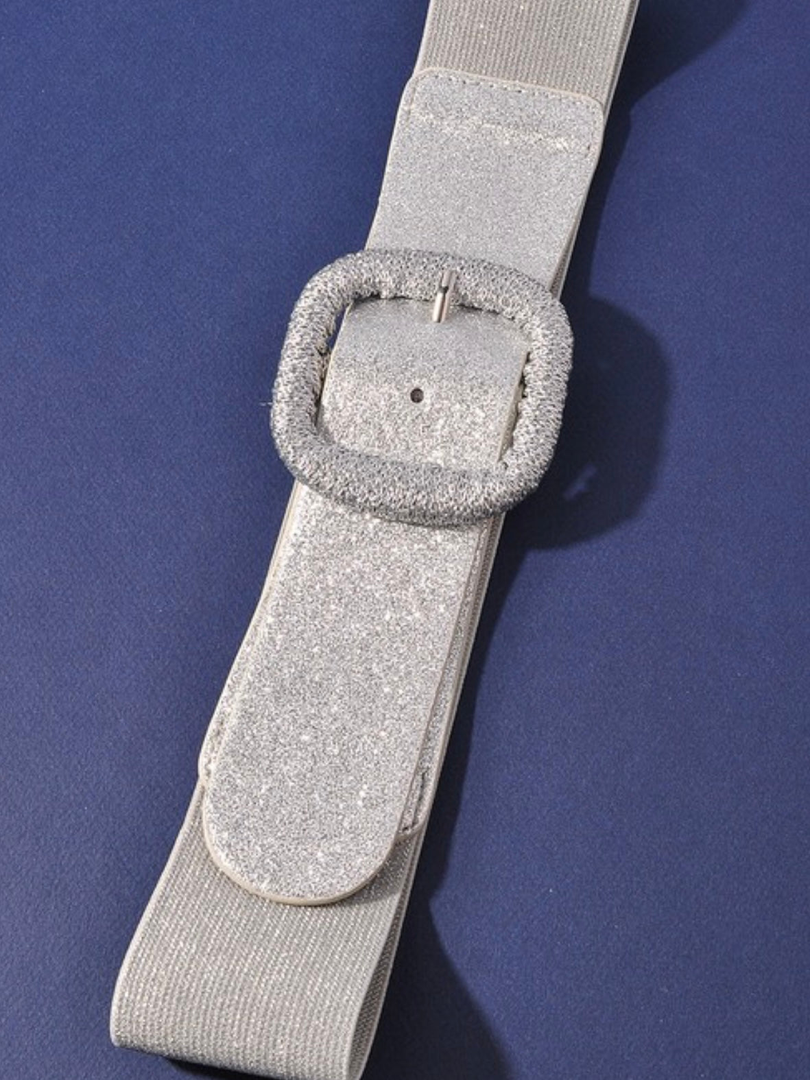 Decorative Buckle Sparkly Stretch Belt