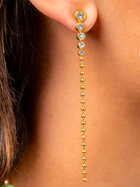 Bracha Marson Drop Crystal Long Earrings