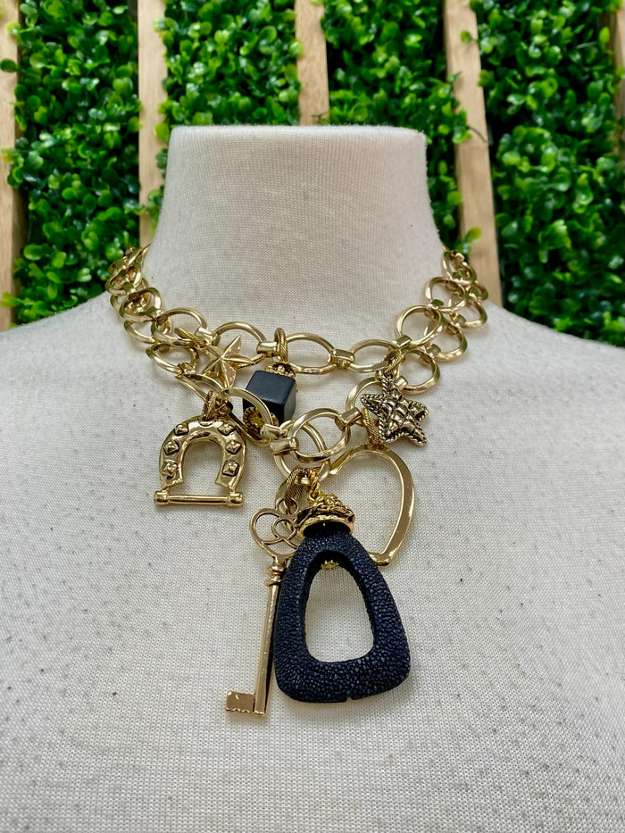 MR Charm Layer Necklace