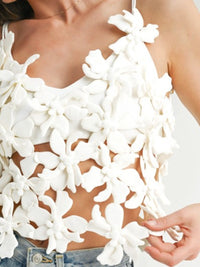 White 3D Flower OverlayTop