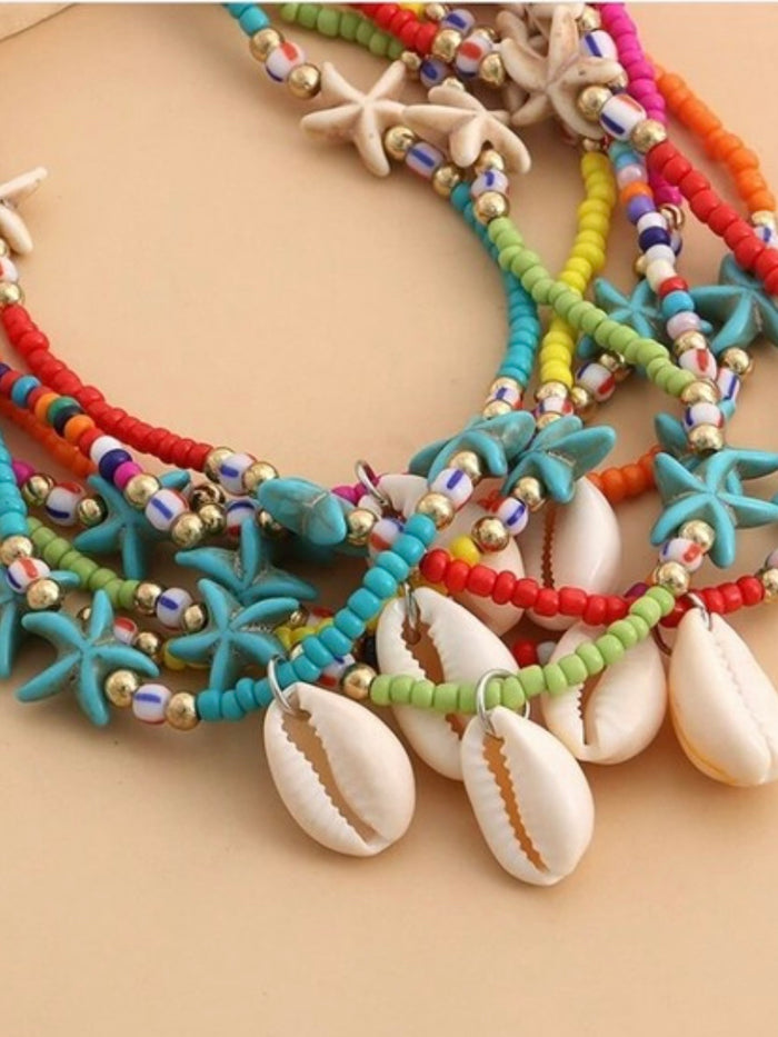 Boho Star Shell Bead Necklace