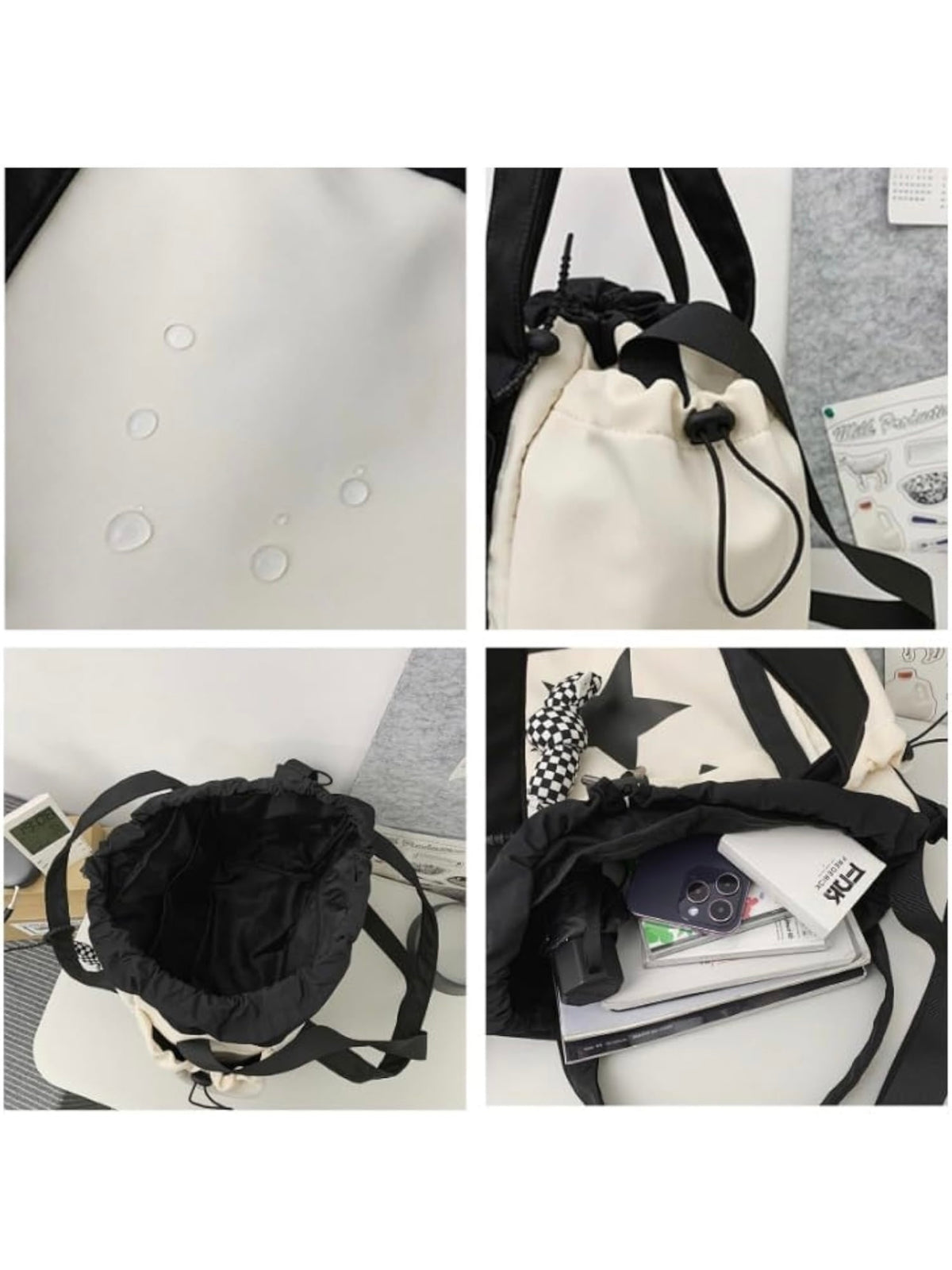 Star Detail Nylon crossbody Bag